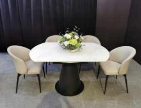 Стол TERAMO 135 GLOSS GRAND JADE SOLID CERAMIC, керамика, поворотн.механизм / Черный каркас, ®DISAUR в Покачах - pokachi.mebel24.online | фото 3
