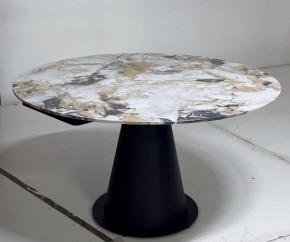 Стол TERAMO 135 GLOSS GRAND JADE SOLID CERAMIC, керамика, поворотн.механизм / Черный каркас, ®DISAUR в Покачах - pokachi.mebel24.online | фото 5