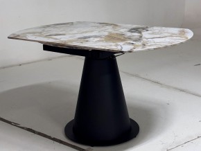 Стол TERAMO 135 GLOSS GRAND JADE SOLID CERAMIC, керамика, поворотн.механизм / Черный каркас, ®DISAUR в Покачах - pokachi.mebel24.online | фото 9