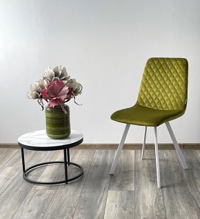 Стул DAIQUIRI BLUVEL-75 OLIVA / белый каркас, велюр М-City в Покачах - pokachi.mebel24.online | фото 3