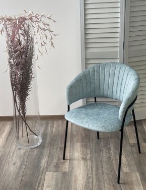 Стул ГЕММА, цвет RAIN 7 breeze, велюр / черный каркас М-City в Покачах - pokachi.mebel24.online | фото 4
