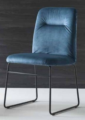 Стул GRETA CB/1904 MET.P15 MATT BLACK/ VENICE S0J OCEAN BLUE в Покачах - pokachi.mebel24.online | фото