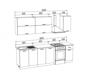 ТЕХНО Кухонный гарнитур 2,0 м Компоновка №2 в Покачах - pokachi.mebel24.online | фото 10