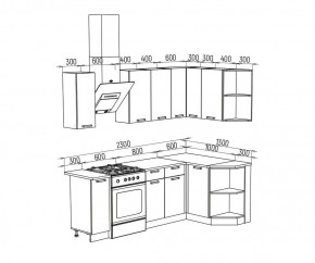 ТЕХНО Кухонный гарнитур угловой 1,7х1,3 м Компоновка №6 в Покачах - pokachi.mebel24.online | фото 8