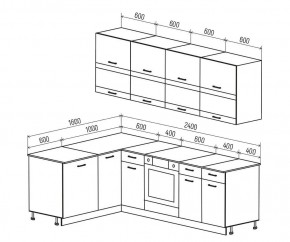 ТЕХНО Кухонный гарнитур угловой 2,4х1,6 м Компоновка №4 в Покачах - pokachi.mebel24.online | фото 6