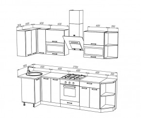 ТЕХНО Кухонный гарнитур угловой 2,7х0,9 м Компоновка №2 в Покачах - pokachi.mebel24.online | фото 8