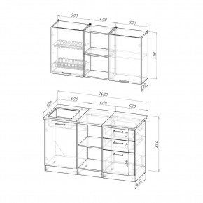 ТОМИЛЛА Кухонный гарнитур Медиум 4 (1400 мм ) в Покачах - pokachi.mebel24.online | фото 2