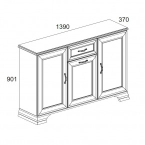 Тумба 3D1S, TIFFANY, цвет вудлайн кремовый в Покачах - pokachi.mebel24.online | фото 2