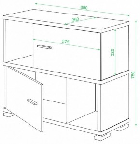 Тумба комбинированная Домино СБ-30/2 в Покачах - pokachi.mebel24.online | фото 2