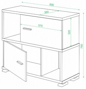 Тумба комбинированная СБ-30/2 в Покачах - pokachi.mebel24.online | фото 2