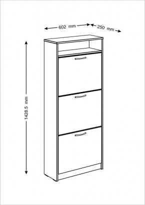 Тумба ОРИОН с тремя полками для обуви, цвет Дуб Сонома в Покачах - pokachi.mebel24.online | фото 3