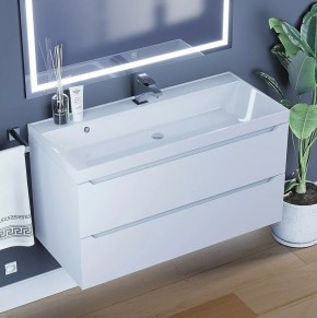 Тумба под раковину Uperwood Tanos 100 см, подвесная, белая матовая в Покачах - pokachi.mebel24.online | фото 10