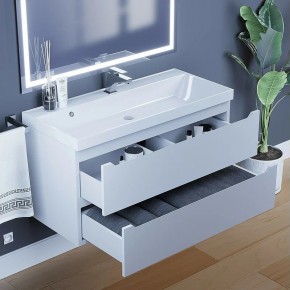 Тумба под раковину Uperwood Tanos 100 см, подвесная, белая матовая в Покачах - pokachi.mebel24.online | фото 9