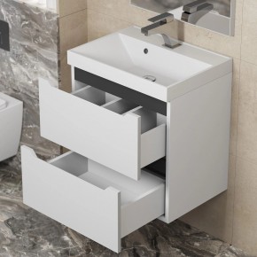 Тумба под раковину Uperwood Tanos 50 см, подвесная, белая/графит в Покачах - pokachi.mebel24.online | фото 7