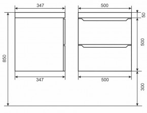 Тумба под раковину Uperwood Tanos 50 см, подвесная, черная матовая в Покачах - pokachi.mebel24.online | фото 3