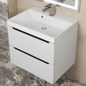 Тумба под раковину Uperwood Tanos 60 см, подвесная, белая/графит в Покачах - pokachi.mebel24.online | фото 10