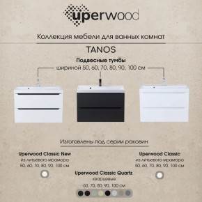 Тумба под раковину Uperwood Tanos 60 см, подвесная, белая/графит в Покачах - pokachi.mebel24.online | фото 11
