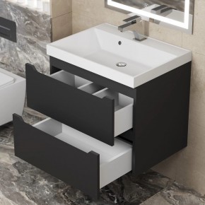 Тумба под раковину Uperwood Tanos 60 см, подвесная, черная матовая в Покачах - pokachi.mebel24.online | фото 2