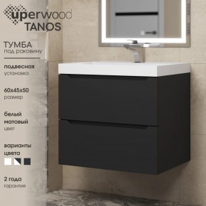 Тумба под раковину Uperwood Tanos 60 см, подвесная, черная матовая в Покачах - pokachi.mebel24.online | фото 3
