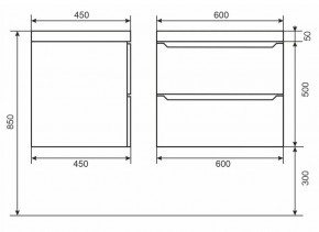 Тумба под раковину Uperwood Tanos 60 см, подвесная, черная матовая в Покачах - pokachi.mebel24.online | фото 6