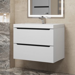 Тумба под раковину Uperwood Tanos 70 см, подвесная, белая/графит в Покачах - pokachi.mebel24.online | фото