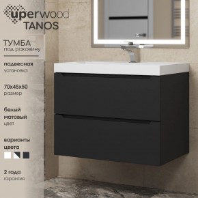 Тумба под раковину Uperwood Tanos 70 см, подвесная, черная матовая в Покачах - pokachi.mebel24.online | фото 3