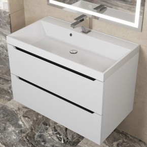 Тумба под раковину Uperwood Tanos 80 см, подвесная, белая/графит в Покачах - pokachi.mebel24.online | фото 8