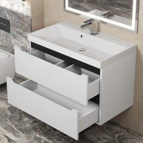 Тумба под раковину Uperwood Tanos 80 см, подвесная, белая/графит в Покачах - pokachi.mebel24.online | фото 9