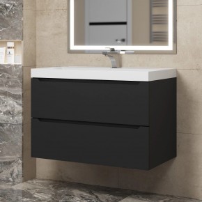 Тумба под раковину Uperwood Tanos 80 см, подвесная, черная матовая в Покачах - pokachi.mebel24.online | фото