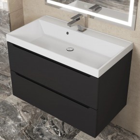 Тумба под раковину Uperwood Tanos 80 см, подвесная, черная матовая в Покачах - pokachi.mebel24.online | фото 11