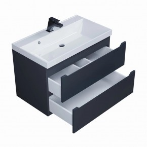 Тумба под раковину Uperwood Tanos 80 см, подвесная, черная матовая в Покачах - pokachi.mebel24.online | фото 2