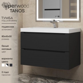 Тумба под раковину Uperwood Tanos 80 см, подвесная, черная матовая в Покачах - pokachi.mebel24.online | фото 3