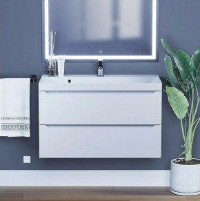 Тумба под раковину Uperwood Tanos 90 см, подвесная, белая матовая в Покачах - pokachi.mebel24.online | фото