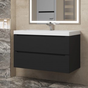 Тумба под раковину Uperwood Tanos 90 см, подвесная, черная матовая в Покачах - pokachi.mebel24.online | фото