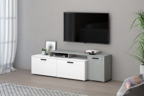 Тумба под ТВ Эльза (Бетонный Камень/Белый) в Покачах - pokachi.mebel24.online | фото 1