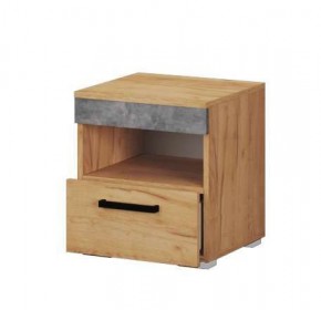 Тумба прикроватная Адель дуб крафт золотой/ателье светлое в Покачах - pokachi.mebel24.online | фото 2