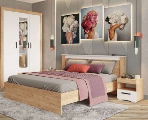 Тумба прикроватная Адель дуб крафт золотой/белый в Покачах - pokachi.mebel24.online | фото 3