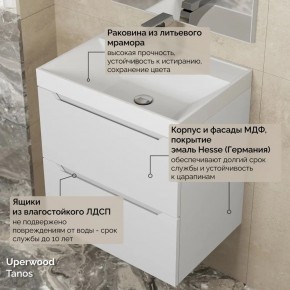 Тумба с раковиной Uperwood Tanos 50 см, подвесная, белая матовая в Покачах - pokachi.mebel24.online | фото 6