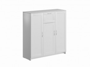 Тумба СИРИУС трехдверная с одним ящиком, цвет белый в Покачах - pokachi.mebel24.online | фото