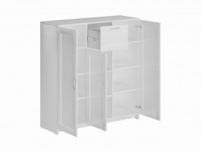 Тумба СИРИУС трехдверная с одним ящиком, цвет белый в Покачах - pokachi.mebel24.online | фото 2