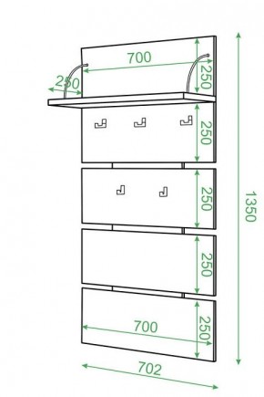 Вешалка настенная Домино СТ-50 в Покачах - pokachi.mebel24.online | фото 2