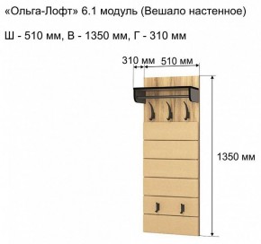 Вешалка-полка Ольга-лофт 6.1 в Покачах - pokachi.mebel24.online | фото 3